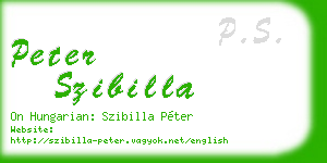 peter szibilla business card