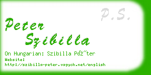 peter szibilla business card